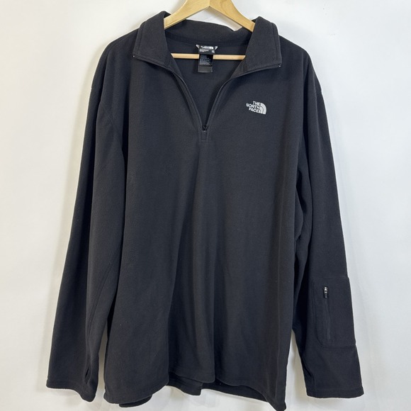 The North Face Quarter Zip Fleece Pullover Sweatshirt Mens XXL Black - Picture 1 of 9